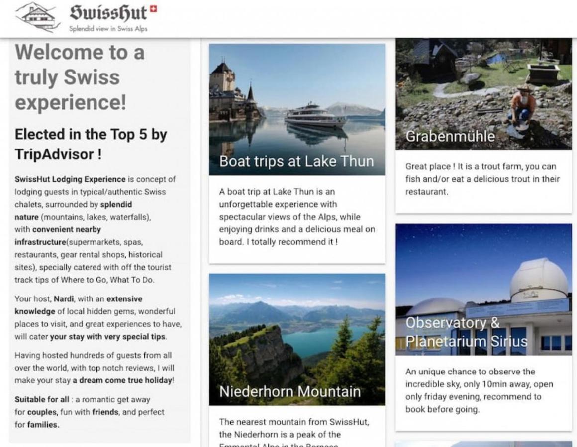 Swisshut Stunning Views Alps Lake - Chalet Erli Darligen Ngoại thất bức ảnh